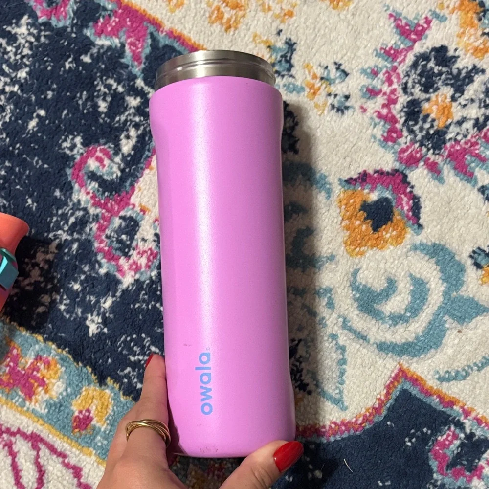 Owola Pink and Orange Tumbler with Straw - Picture 6 of 7